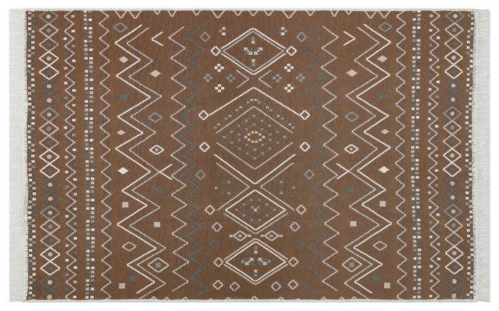 Conceptum Alfombra Ecológica Beige, Azul y Visón 80 x 300 cm